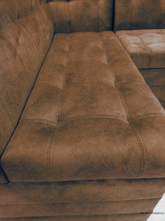 Кухонный Угловой диван "ФОРУМ-5МН" Стандартный велюр Коричневый, левый