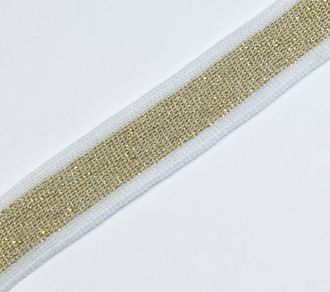 ЛАМПАСЫ №48  ш.2 см (10м)  золото-белые с люрексом