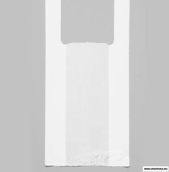 Пакет-майка полиэтиленовый белый 30 х 60 см 15 мкм/ 100 шт