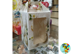 Упаковка для кулича «Цветы» 10*10*15 см