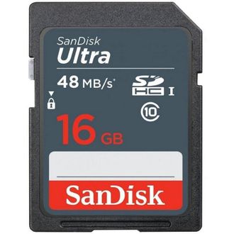 Карта памяти SanDisk Ultra SDHC UHS-I Cl10, SDSDUNB-016G-GN3IN