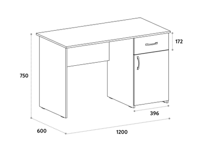 Стол письменный С-113К Дуб Крафт табачный