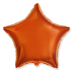 Воздушный шар фольгированный "Звезда" оранжевый 45 см