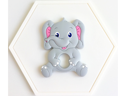 Грызунок из пищевого силикона Слоник серый