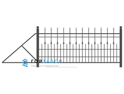 Надежные откатные сварные ворота с элементами ковки KSZ15-35 купить