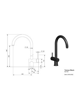 Смеситель Reginox YAMPA R31704 black