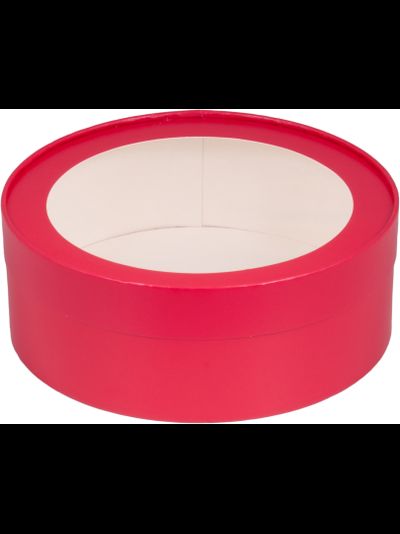 Коробка круглая для зефира, печенья с/о (красная), Д200*70мм