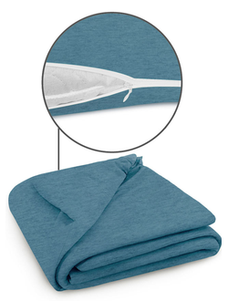 Пододеяльник Cleo трикотажный на молнии 140х205 100% хлопок (морская волна меланж) 140/25