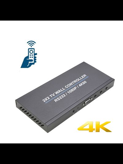 DE/VT-VWUHD1 (RS-232)  Контроллер видеостены 4К 2x2 с поддержкой управления по RS-232, пульт управления