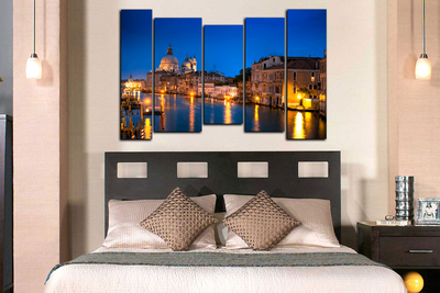 Модульная картина "Красивый город на воде"