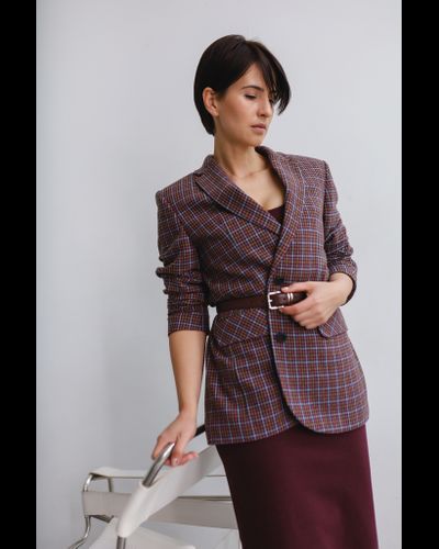 Жакет из шерсти в клетку