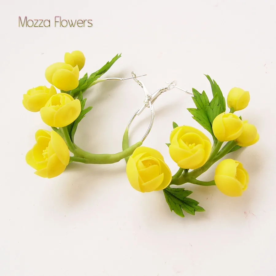 Серьги с купавками.