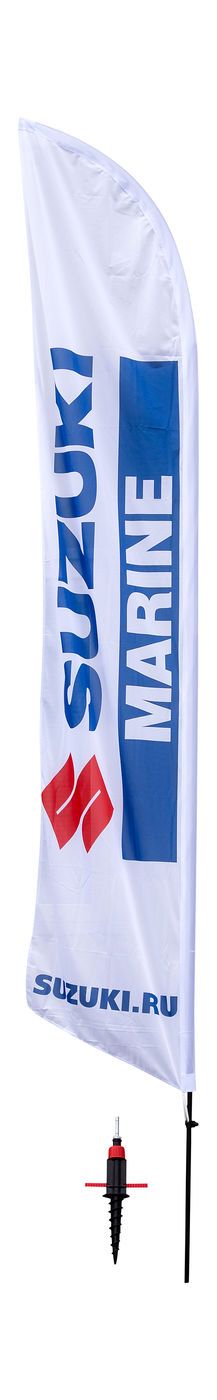Флаг &quot;SUZUKI MARINE&quot; на флагштоке 4,5м. (левое расположение логотипа)