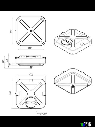 Бак для душа «Rostok» 200л с подогревом