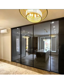 перегородка раздвижная стекло графит