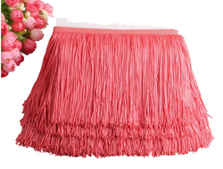 Декоративная бахрома , 15 см. 10 метров, Т-00041, Цвет: Арбузный