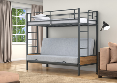 Двухъярусная кровать-диван Дакар 1 Серый (вставки дуб крафт табак) фото 2