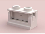 Hinge Brick 1 x 2 with Same Color Top Plate 3937 / 3938, White (3937c01)