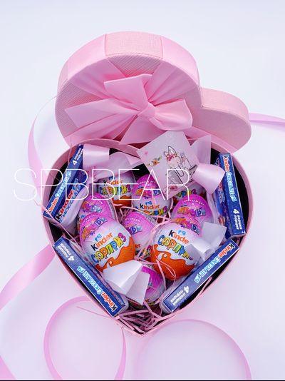 Подарочный набор №8 - Плюшевый мишка 200 см, Шары сердца 5, Киндер бокс большой