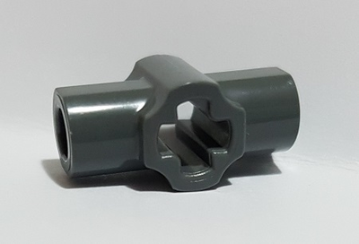 Technic, Axle Connector Hub with Two Bar Holders Perpendicular Lightsaber Hilt, Dark Bluish Gray (24122 / 6310174)