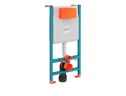 Комплект подвесного безободкового унитаза с толстой крышкой дюропласт с микролифтом VitrA Zentrum, (c инсталляцией и панелью управления глянцевый хром), 9012B003-7206