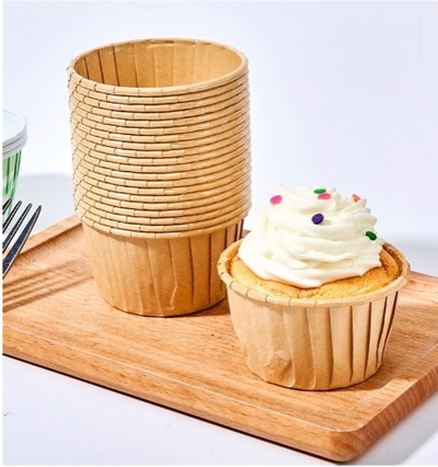 Форма бумажная/капсула для капкейков б/ламин. (50 шт., крафт), 50*40мм