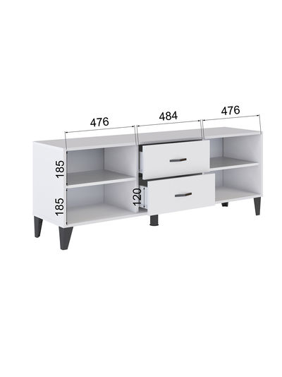 ТВМ-6 Тумба под ТВ Белый с тиснением «Древесные поры»