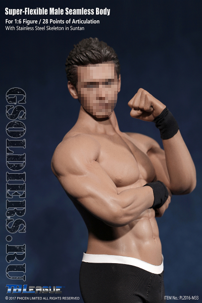 Супер-подвижное бесшовное мужское тело (телоид) PL2016-M33 1/6 Super Flexible Seamless Male Figure Body Steel Skeleton - PHICEN