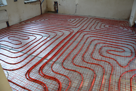 Процесс монтажа теплого пола.