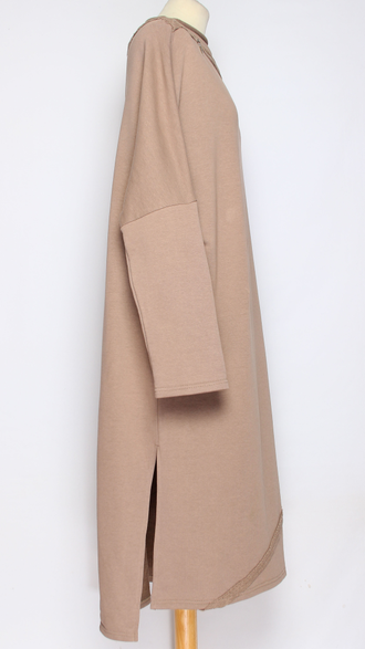 ПЛАТЬЕ БОХО "Молния плотное" бежевое р.46-52