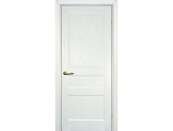Дверь Вайт 02, белый шпон ясень