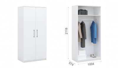 Шкаф Аврора 2-дв Белый