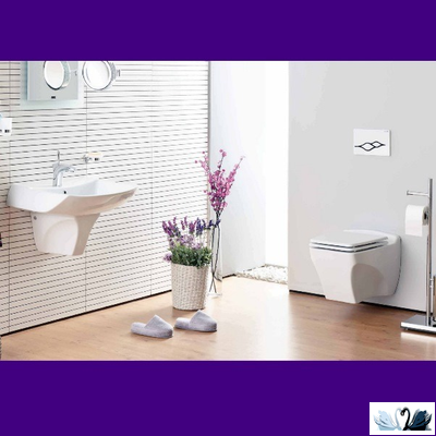 Унитаз подвесной Creavit Bull BL320.00100 в интерьере с раковиной Bull BL065