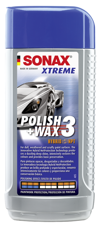 ПОЛИРОЛИ -Полироль для восcтановления блеска+ защита "SONAX XTREME Polish+Wax  3 Hybrid NPT" 250 мл