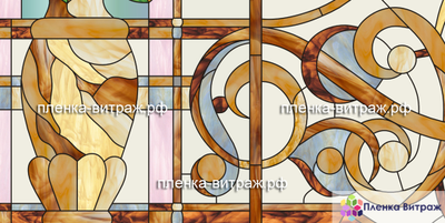 Витражная пленка, витражная пленка самоклеющаяся, пленочный витраж с классическим рисунком с розами