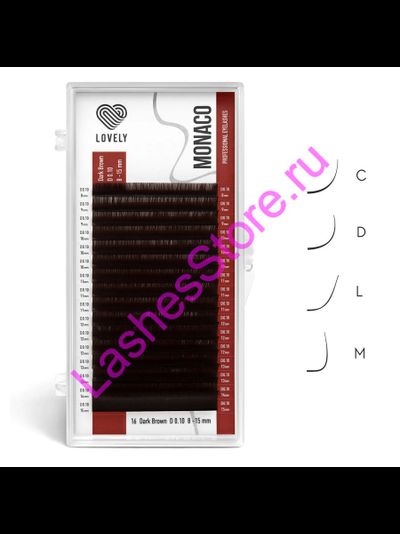 Ресницы коричневые LOVELY «MONACO» - MIX (16 линий)
