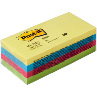 Стикеры Post-it Original 38x51 мм неоновые 4 цвета (12 блоков по 100 листов)