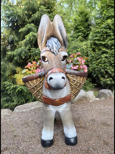 ОСЛИК С КАШПО 85*82см   10,8кг    полистоун Россия   9342/012190