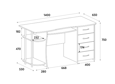 Стол компьютерный С-222БН Венге