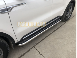 Пороги с накладным листом d53 для Kia Sorento 2020-