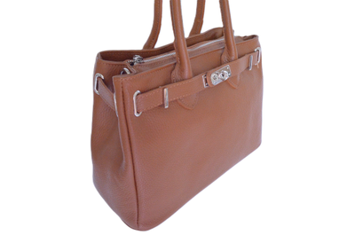 Итальянская женская кожаная сумка коричневого цвета