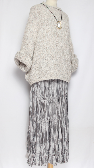 Юбка плотная шелковая "Жатая" серая, синяя р.46-54