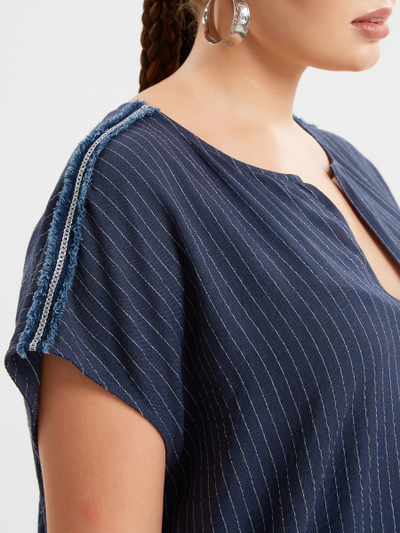 Топ синий в полоску