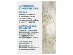 LORENTI ШАМПУНЬ для волос MENTHOL для мужчин Защита от выпадения волос 1000мл