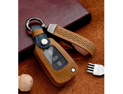 Коричневый чехол для выкидного ключа kia 2006-2017 (freedom)