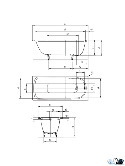 Ванна Kaldewei Saniform Plus Мод 373-1 с покрытием Easy-Clean 170 x 75 см стальная толщина стали 3,5 мм