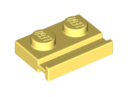 Plate, Modified 1 x 2 with Door Rail, Bright Light Yellow (32028 / 6296519)