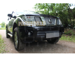 Защита радиатора Nissan Pathfinder III 2004-2010/Navara III (D40) 2005-2010 (chrome) верх