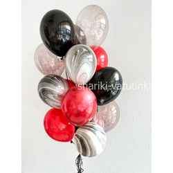 Фонтан 16 шаров "Черно-красный"