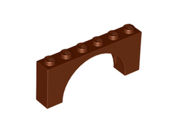 Arch 1 x 6 x 2 - Medium Thick Top without Reinforced Underside, Reddish Brown (15254 / 6177998)